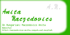 anita maczedovics business card